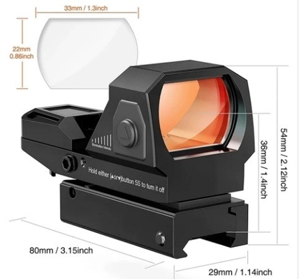 Pointe rouge noire pour la chasse Auto-arrêt et couleur de réticle professionnel Rouge vert