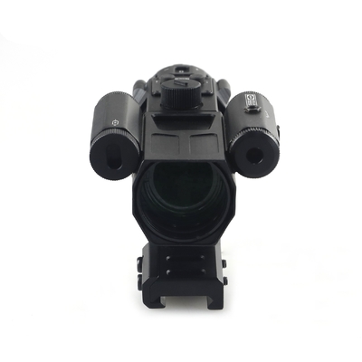 Amplification 4x Alliage d'aluminium Prismatique Scope avec Essentiel de chasse au laser rouge
