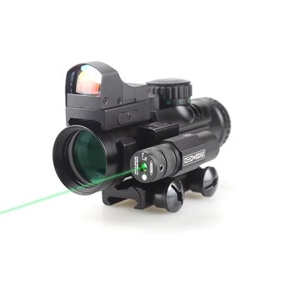 155 mm de longueur Prismatique Scope de chasse 4x32 avec laser rouge et Mini Red Dot