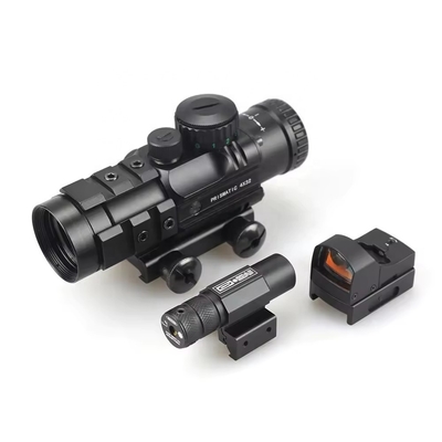 155 mm de longueur Prismatique Scope de chasse 4x32 avec laser rouge et Mini Red Dot