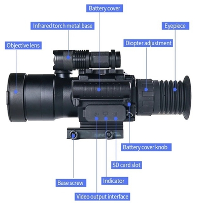 55 mm de soulagement oculaire KDS1W 3.7X-11X Scope numérique de vision nocturne pour la chasse IP65