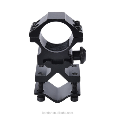 25.4mm Alliage d'aluminium détachable double anneau monture pour lampe de poche noire et 100g de poids