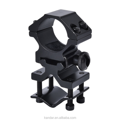 25.4mm Alliage d'aluminium détachable double anneau monture pour lampe de poche noire et 100g de poids