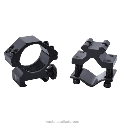25.4mm Alliage d'aluminium détachable double anneau monture pour lampe de poche noire et 100g de poids