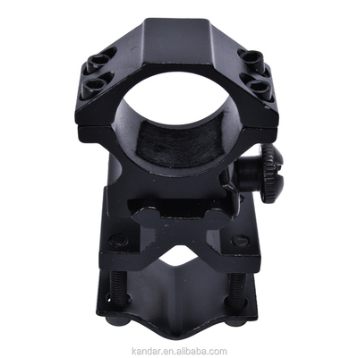 25.4mm Alliage d'aluminium détachable double anneau monture pour lampe de poche noire et 100g de poids