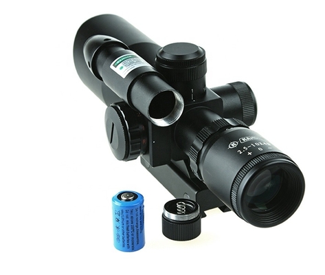 F.O.V. 11°-38° Vue éclairée de chasse 2.5-10X40 avec vue laser verte