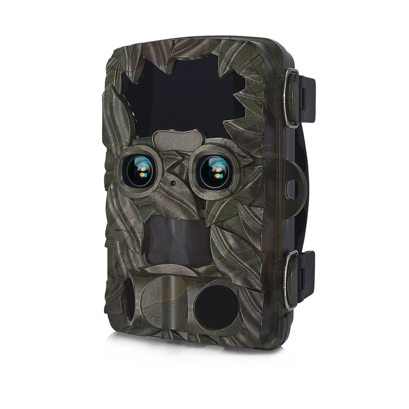 Caméra de chasse à double objectif 4K 20MP avec capteur de mouvement grand angle 120 et lampe IR 38PCS