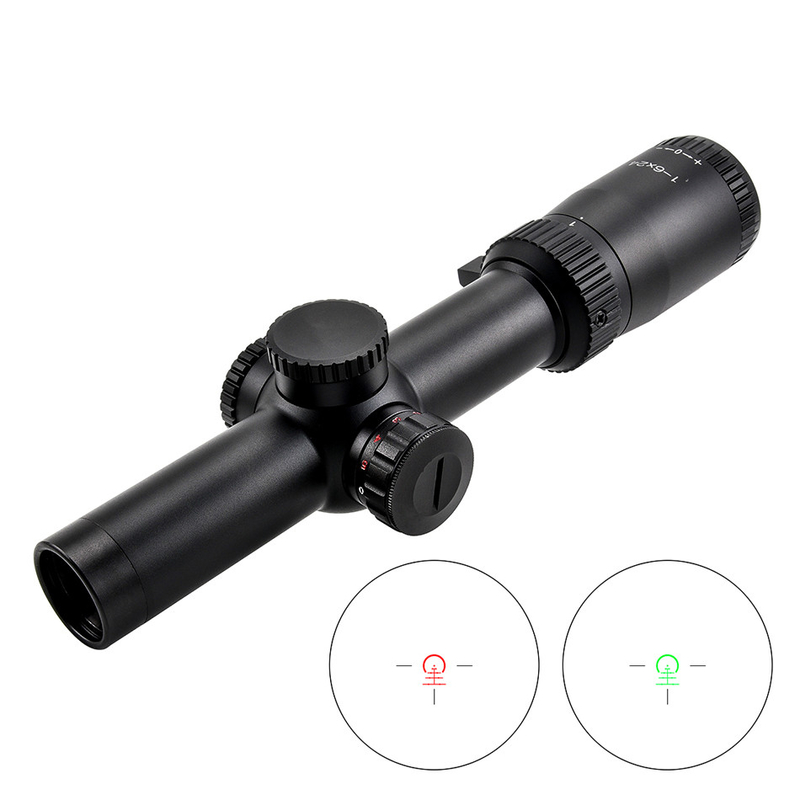 1-6x24 Verre tactique noir reticle gravé Optique de portée pour la chasse LPVO Vue polyvalente